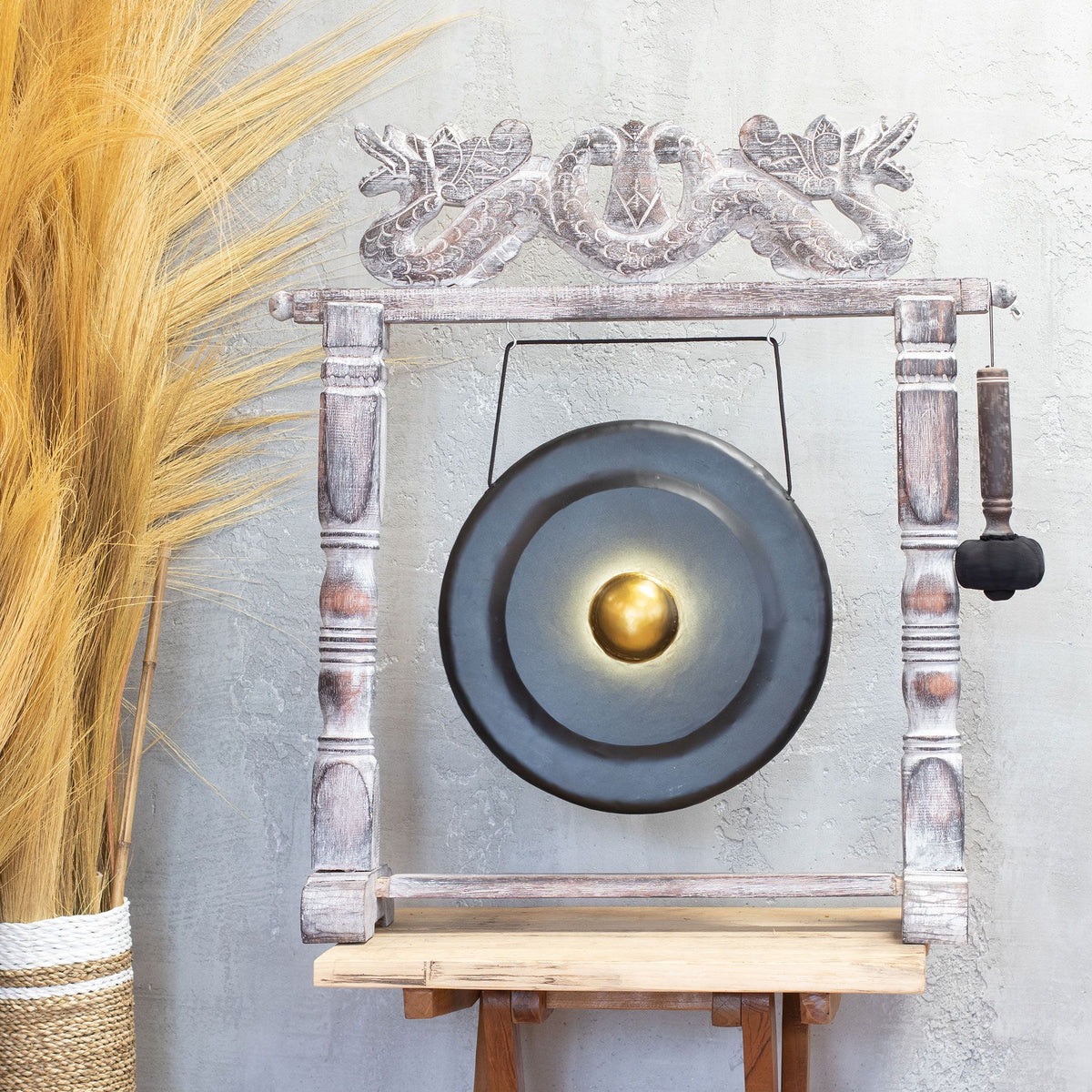 Medium Gong in Stand - 35cm - Black
