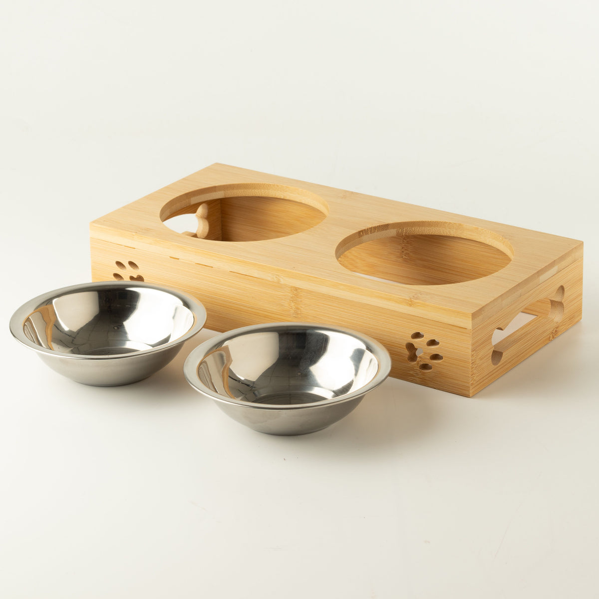 PAW bowls lifted out beside the stand