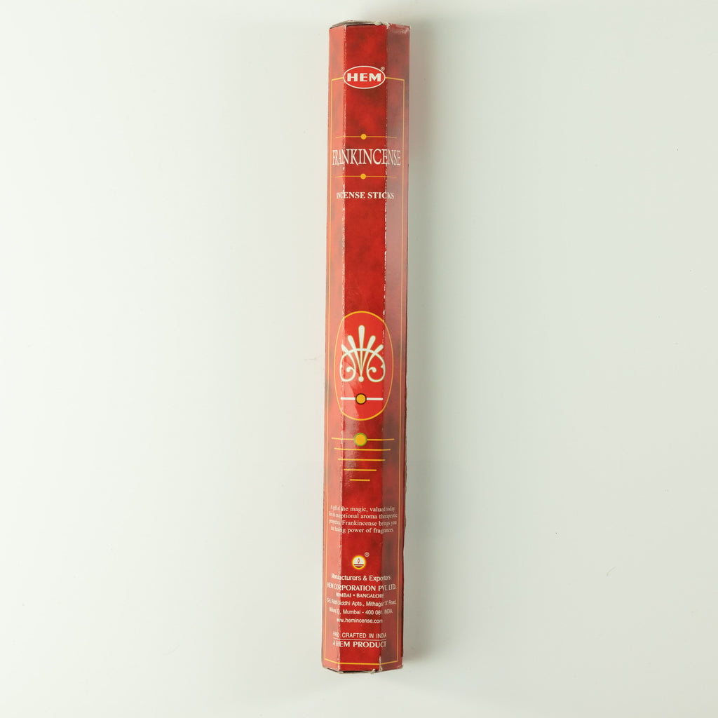 Front of a HEM incense pack shown upright
