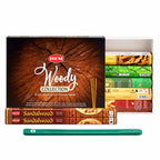 HEM Woody Collection incense box, sticks and green flat holder