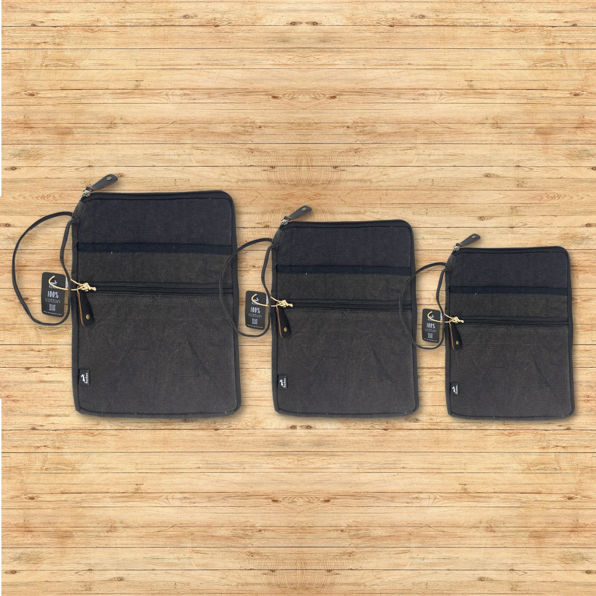 Stonewash Travel Laptop Pouch - Charcoal