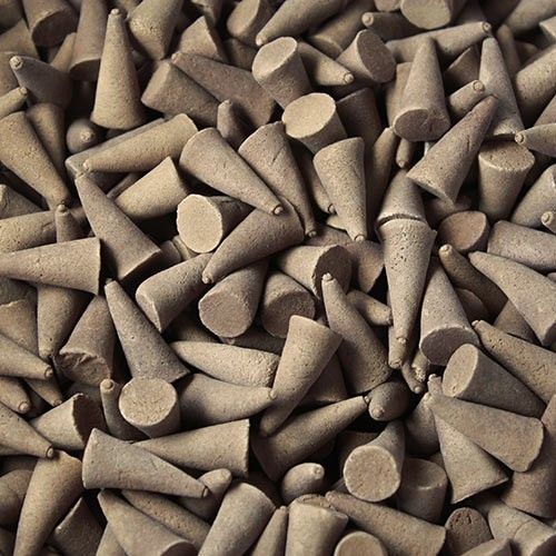 Bulk Incense Cones, Vanilla, a close-up of many brown cones piled together