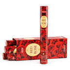 HEM Red Rose incense pack shown upright beside other packs