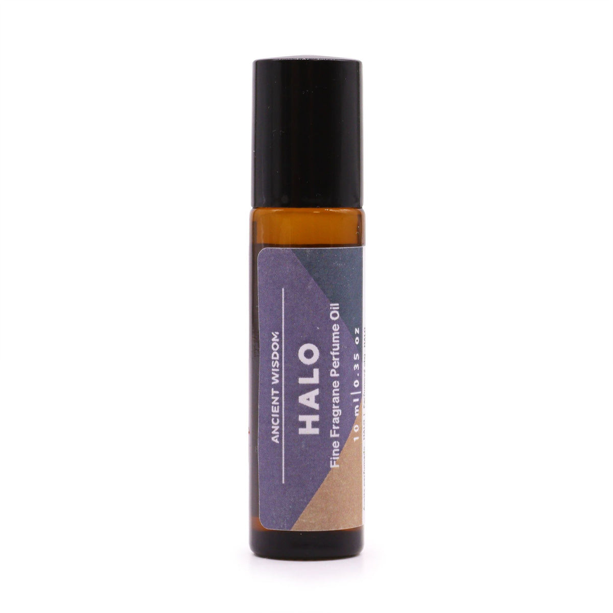 Halo Fine Fragrance Perfume Oil 10ml in an amber roll-on bottle with a black cap