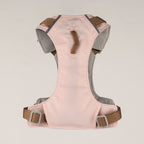 Back view of the soft pink harness