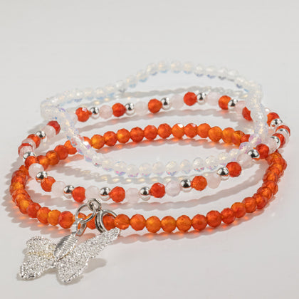 Nymph Spirit Gemstone Bracelet Set, Blood Moon