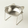 PAW raised cat bowl with pointed ears and a cat face inside