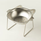 PAW raised cat bowl with pointed ears and a cat face inside