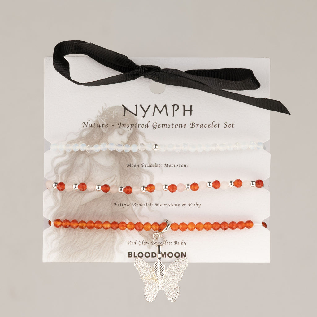 Nymph Blood Moon bracelet set displayed on its illustrated card