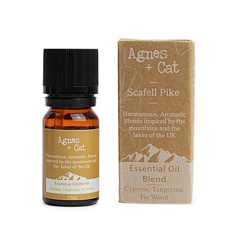 Agnes + Cat Scafell Pike essential oil blend bottle beside its kraft box