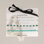 Endless Ocean bracelet set on an illustrated Nymph card