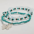 The three beaded bracelets arranged together