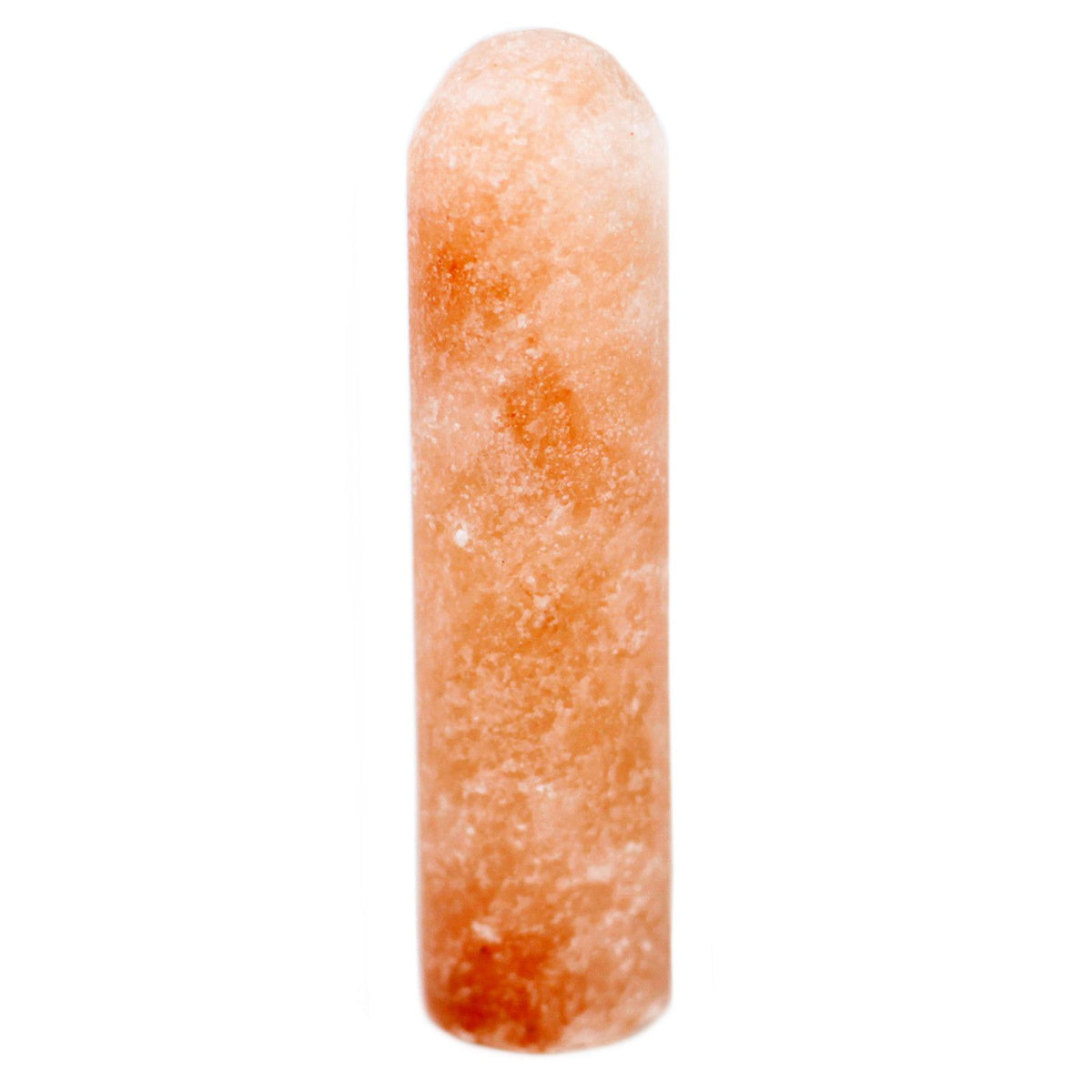 Stick Deodorant Stone, upright mottled orange mineral stone shown alone against a white background