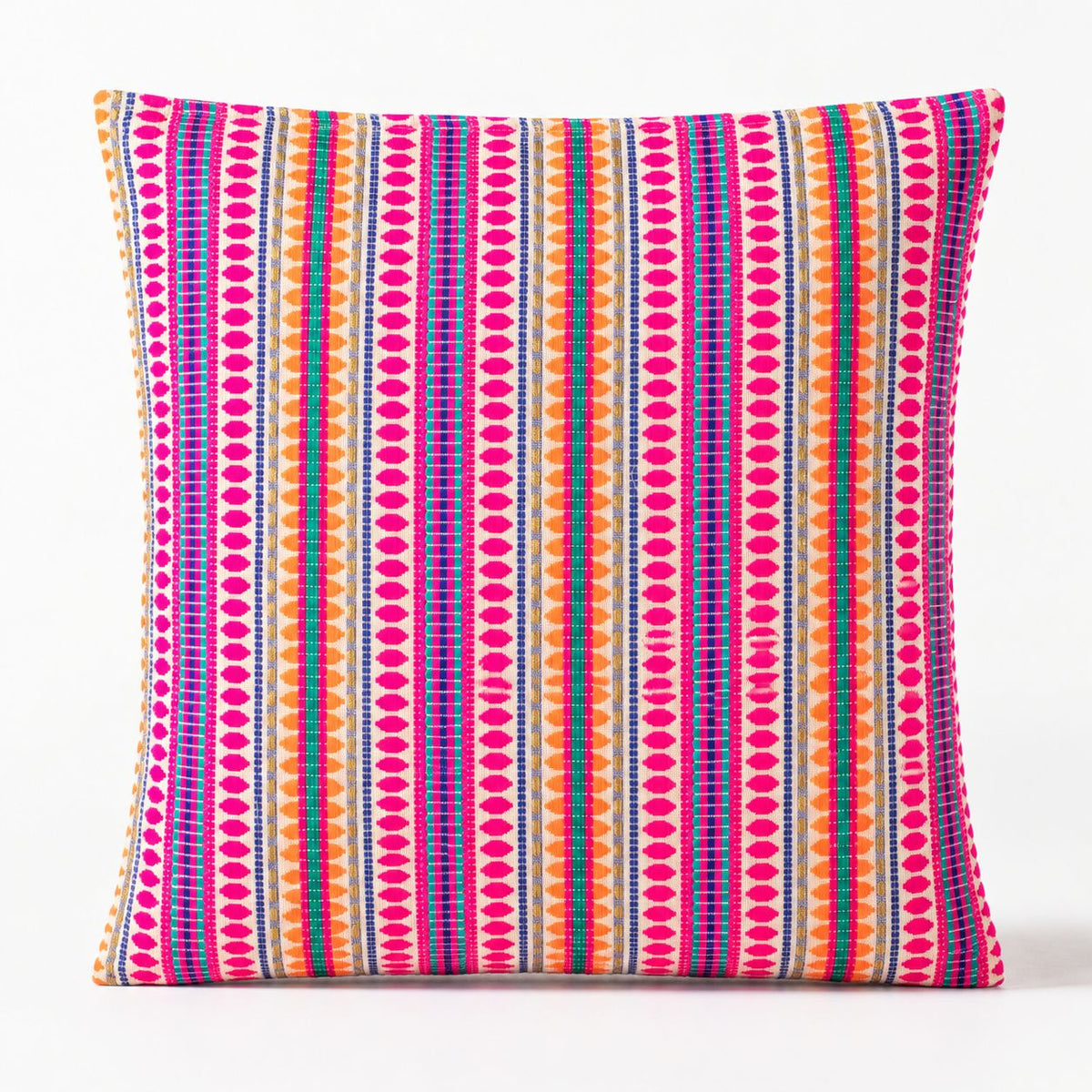 Neon Stripes cushion cover shown upright from the front against a plain white background