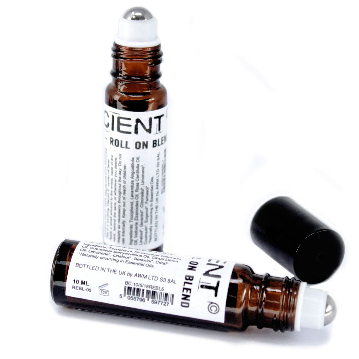 Cheer Up! roll-on bottle standing upright, cap on, on white background