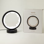 Lamp displayed beside its box marked Mind and Clear Quartz