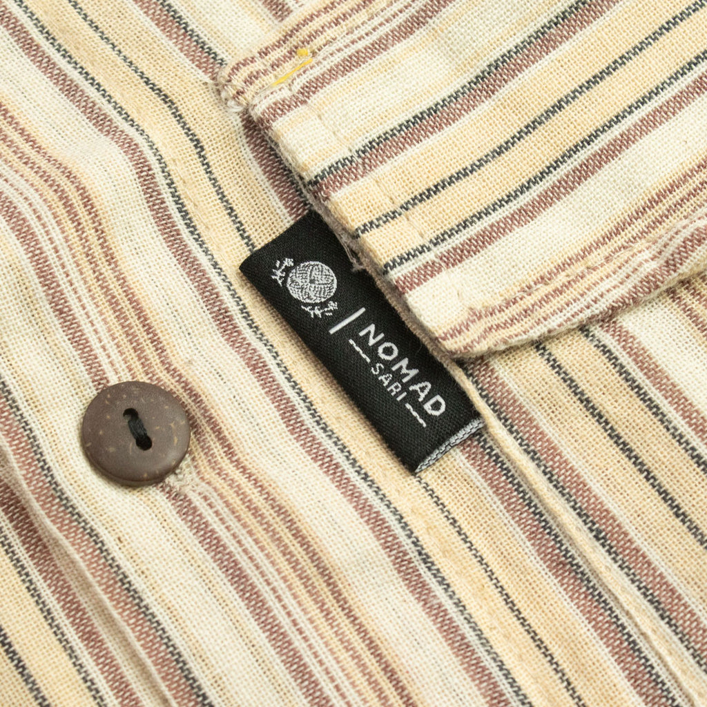 Nomad Sari Grandad Shirt - Brown Beige - Large