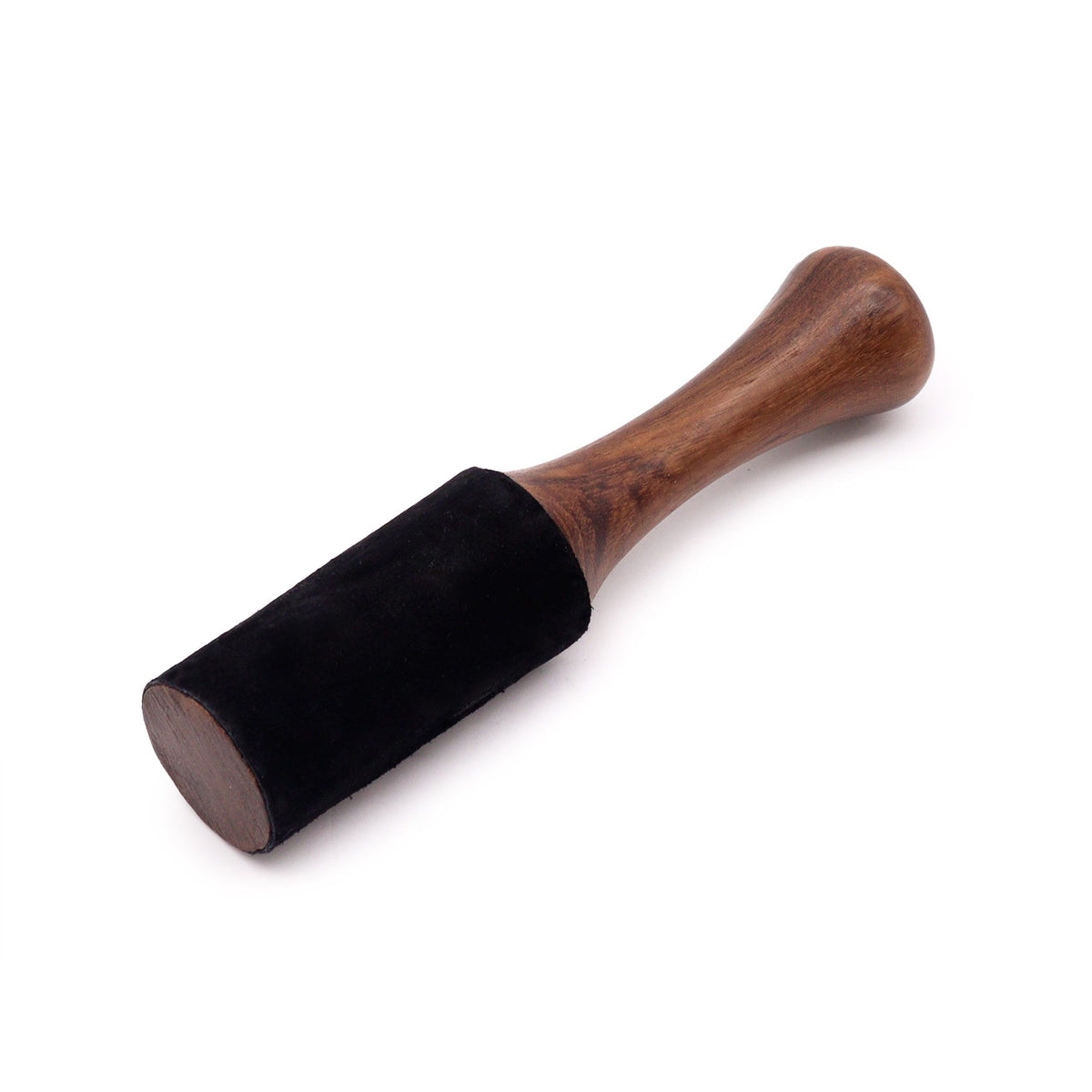 Wooden Stick, 19x4cm, Large Classic, brown handle and black end shown diagonally on white