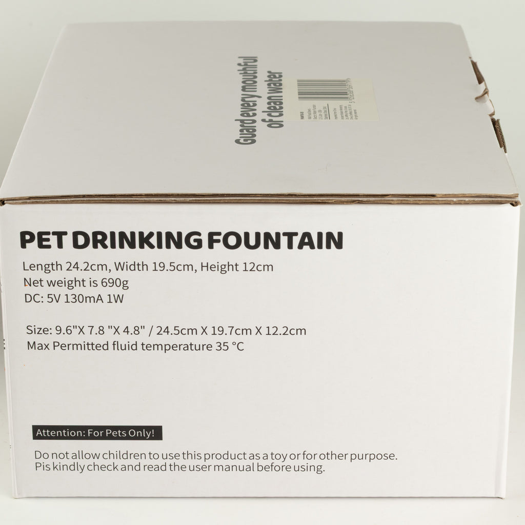 Product box with printed dimensions and weight