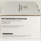 Product box with printed dimensions and weight