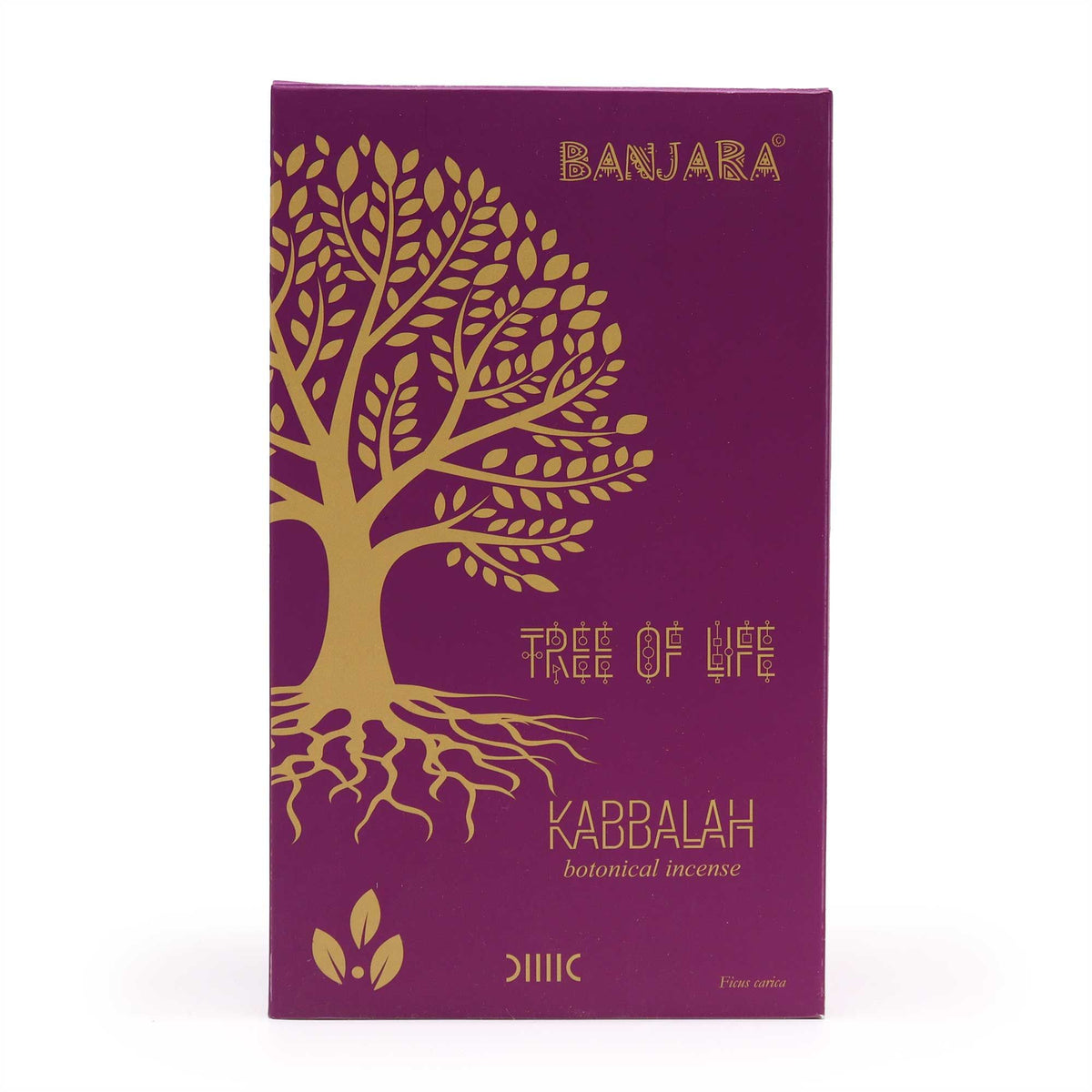 Banjara Botanical Incense, Kabbalah in a purple box with a gold Tree of Life design