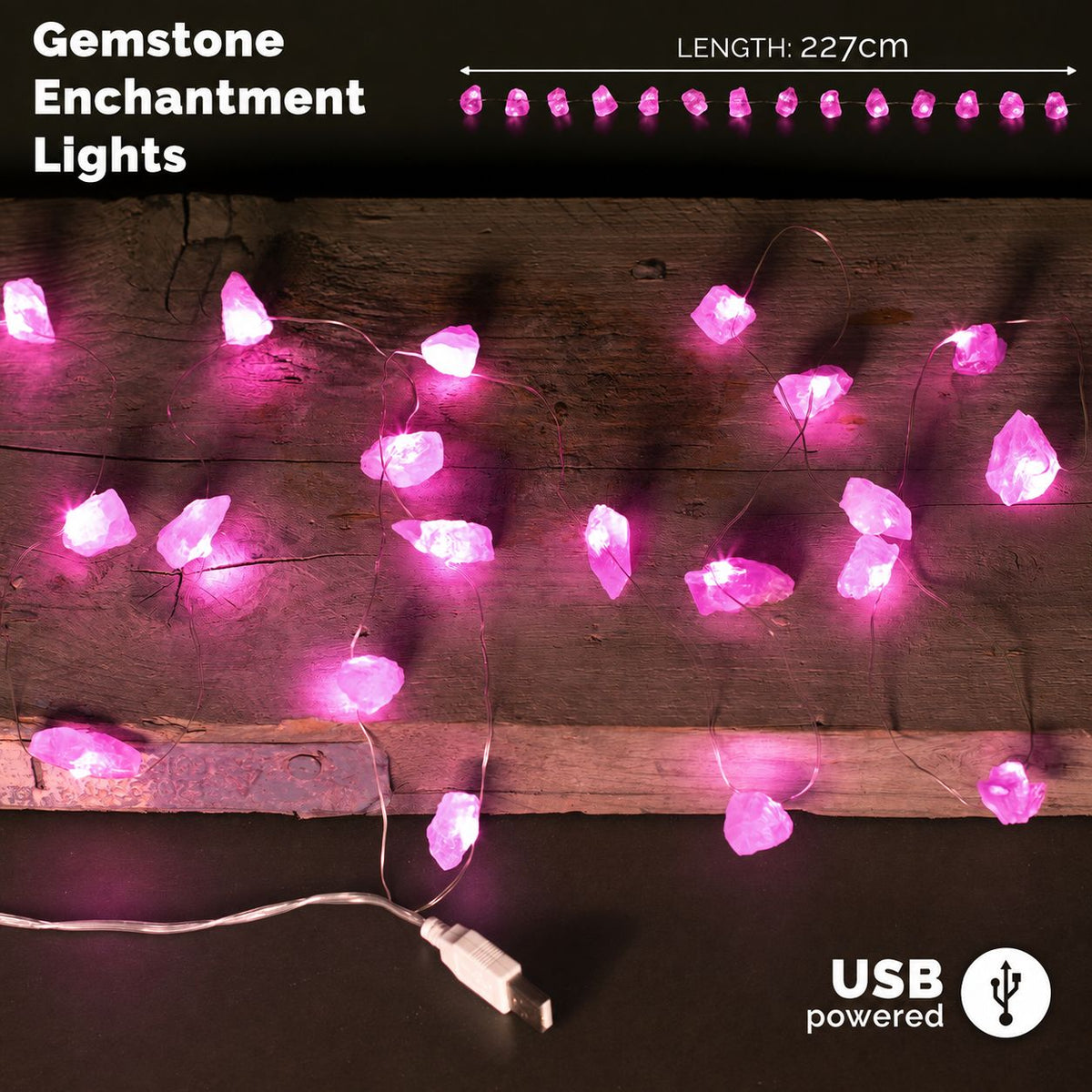 Gemstone Enchantment Lights - Rose Quartz
