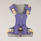 Front view of the harness showing its straps and back lead ring