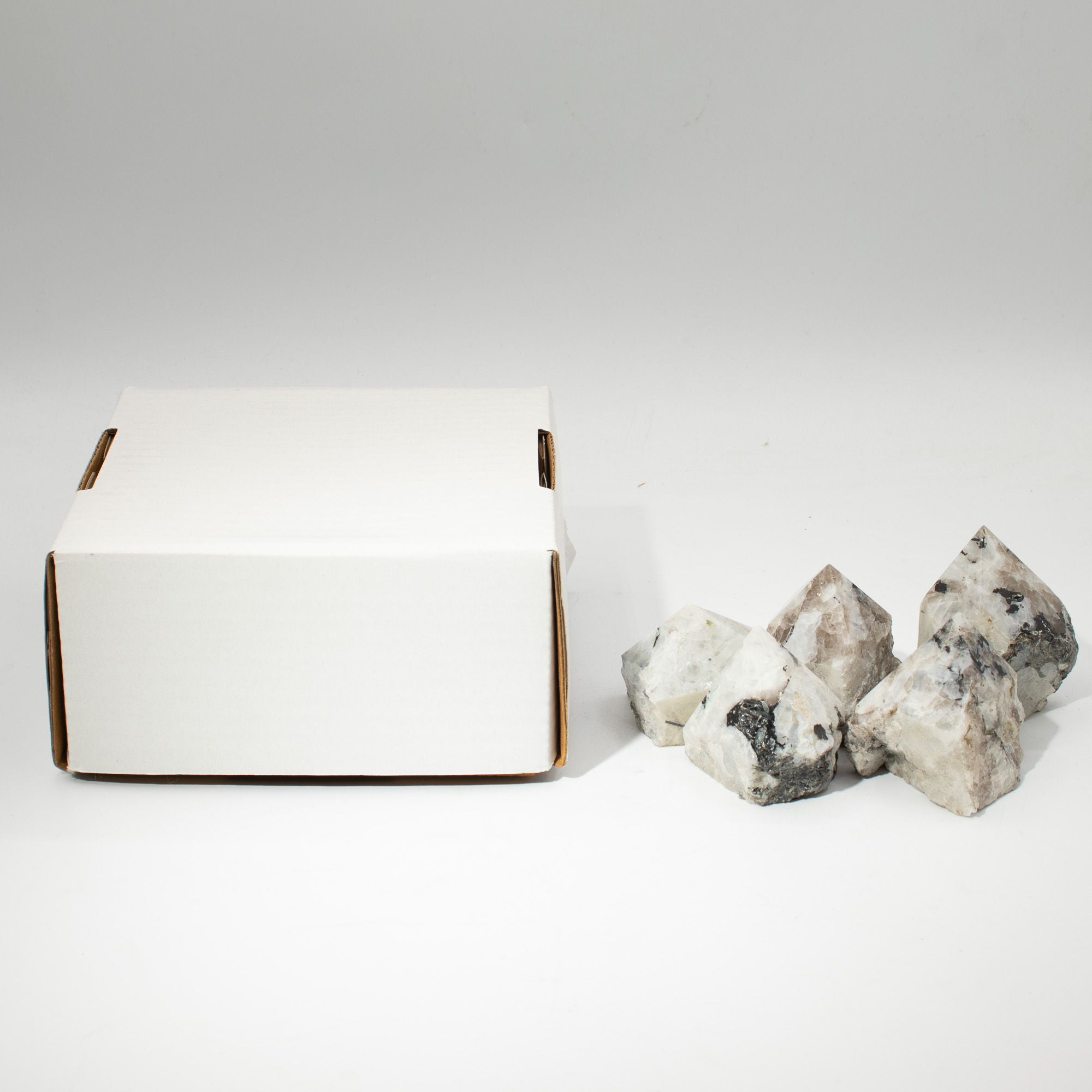Gemstone Top Polished Points - Rainbow Moonstone (approx 5-6 pieces)