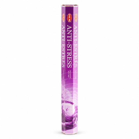 HEM Anti Stress incense in a purple hexagonal pack