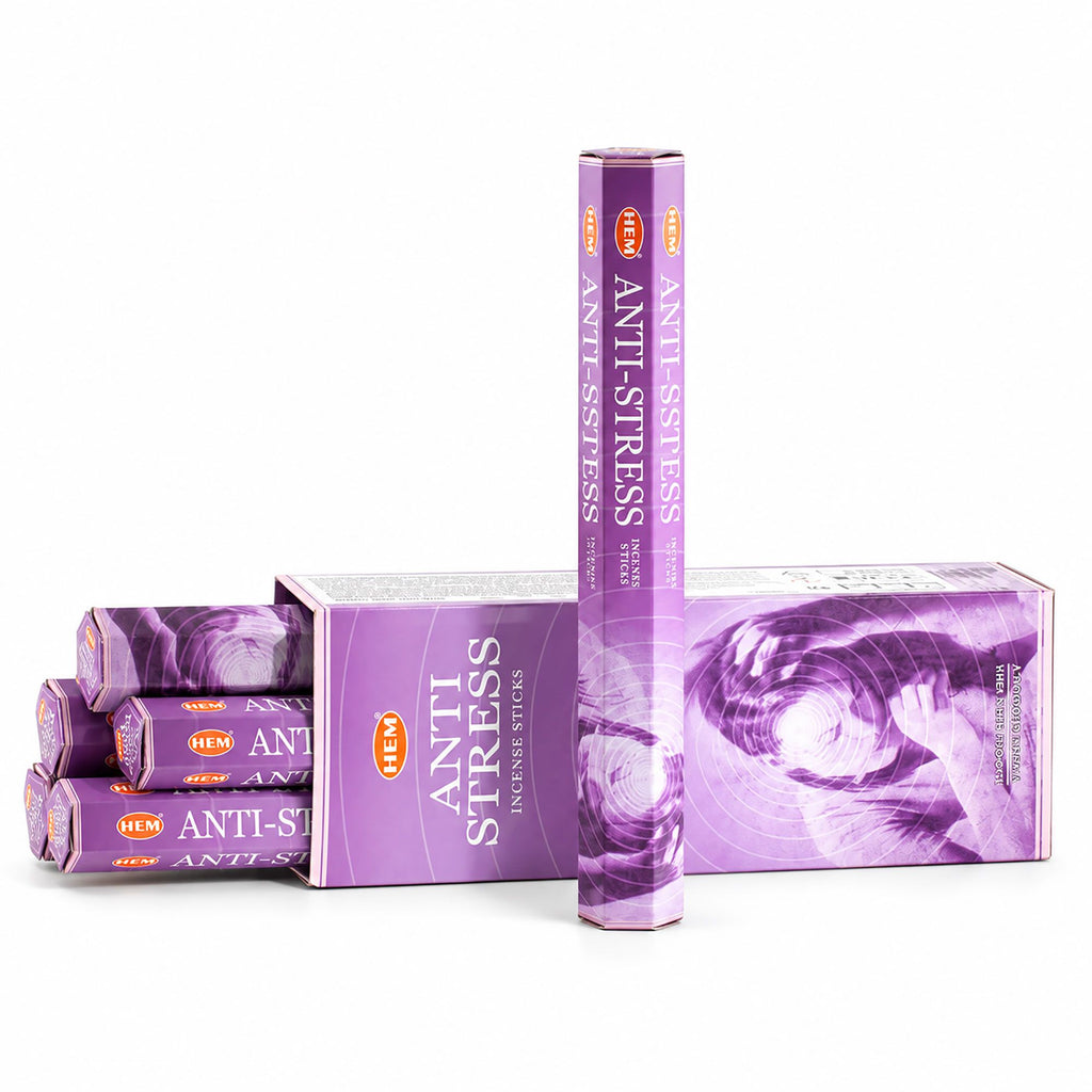 HEM Anti Stress incense pack shown with individual sticks
