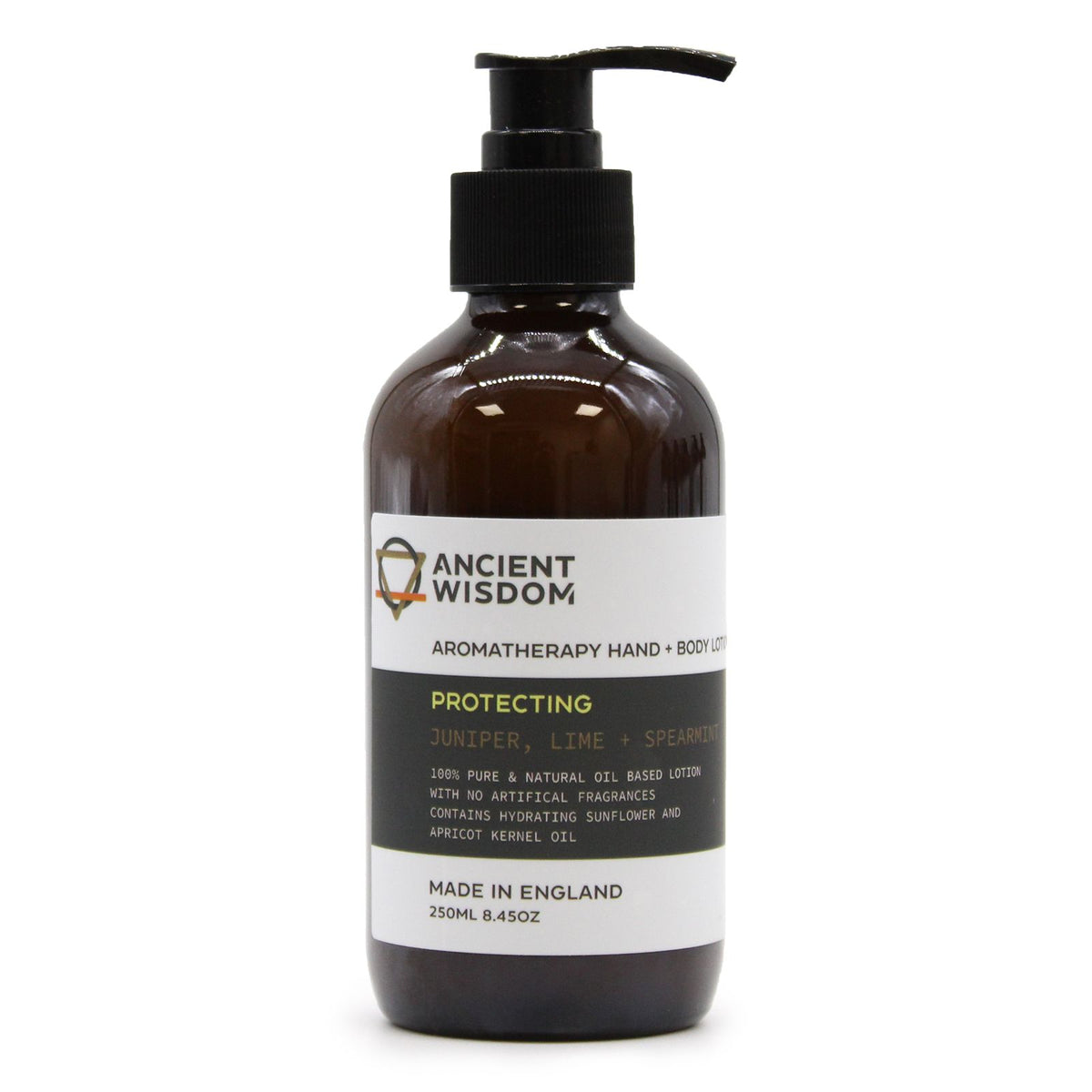 Front view of the Protecting lotion bottle standing alone against a white background