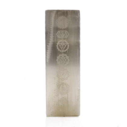Selenite Block Chakra Lamp, 25cm