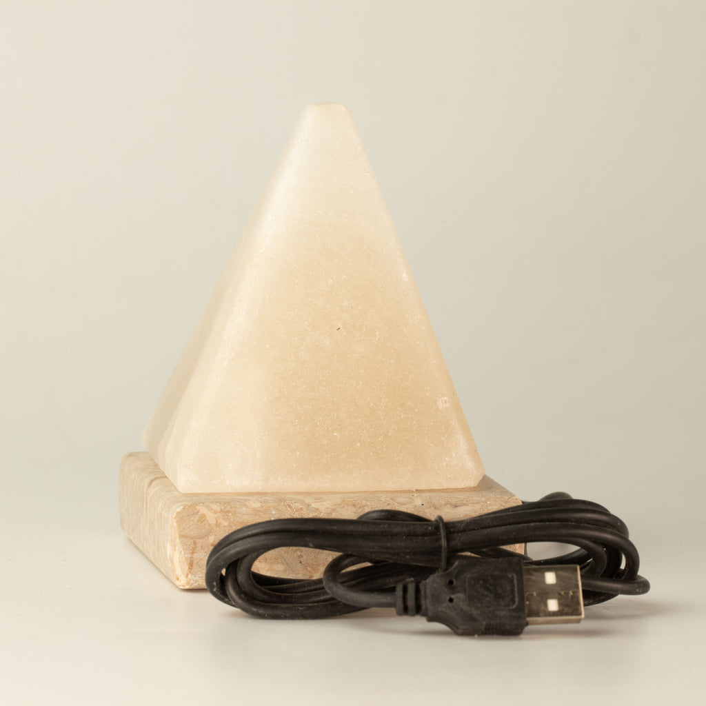 Quality USB Pyramid WHITE Salt Lamp - 9 cm (multi)