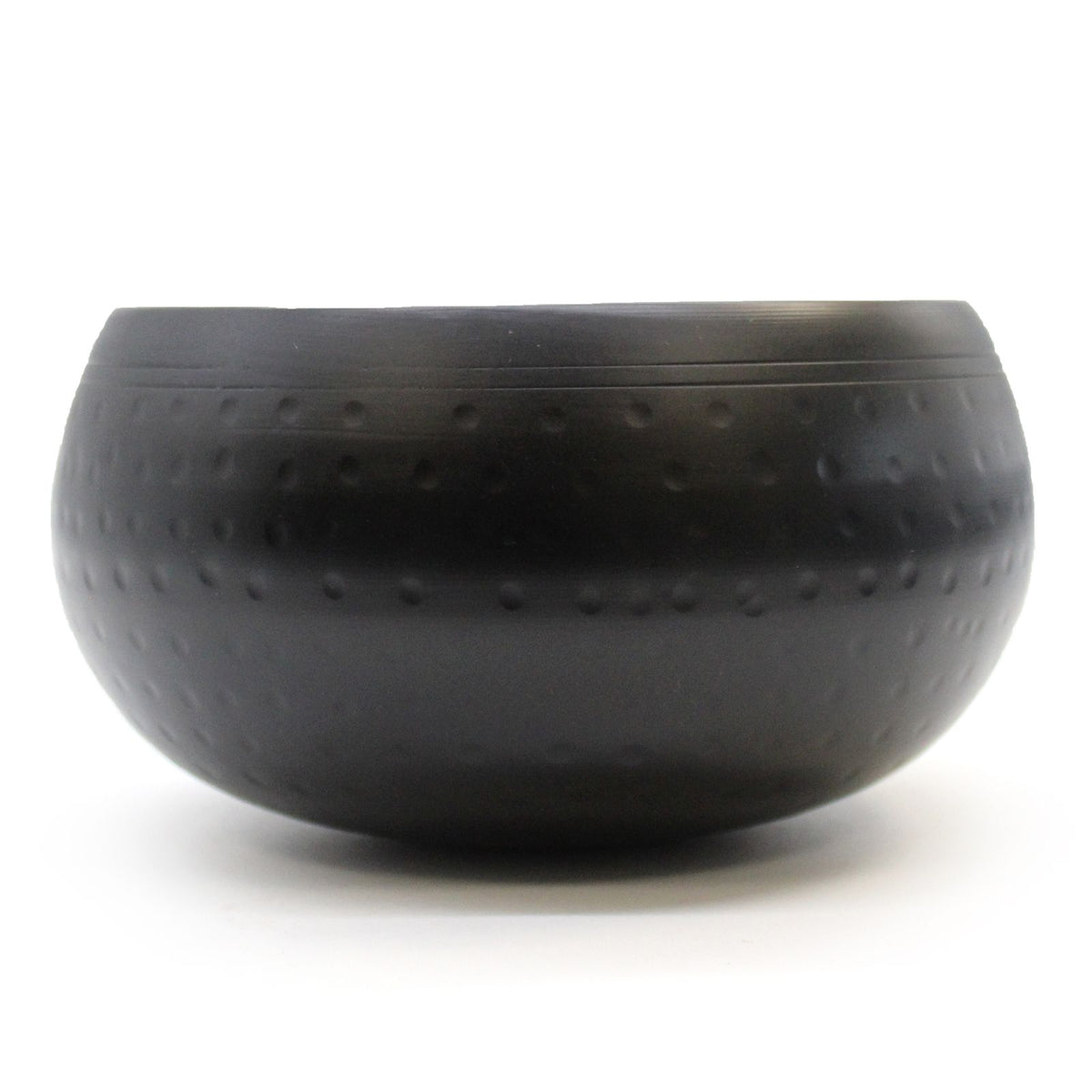 Large Black Beaten Bowl, 18cm, shown from the side against a plain white background