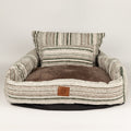 Sofa pet bed showing the brown plush reversible seat