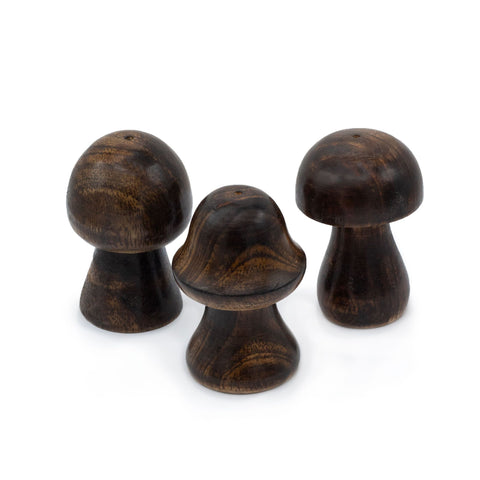 Three mini incense mushroom holders shown close together against a plain white background