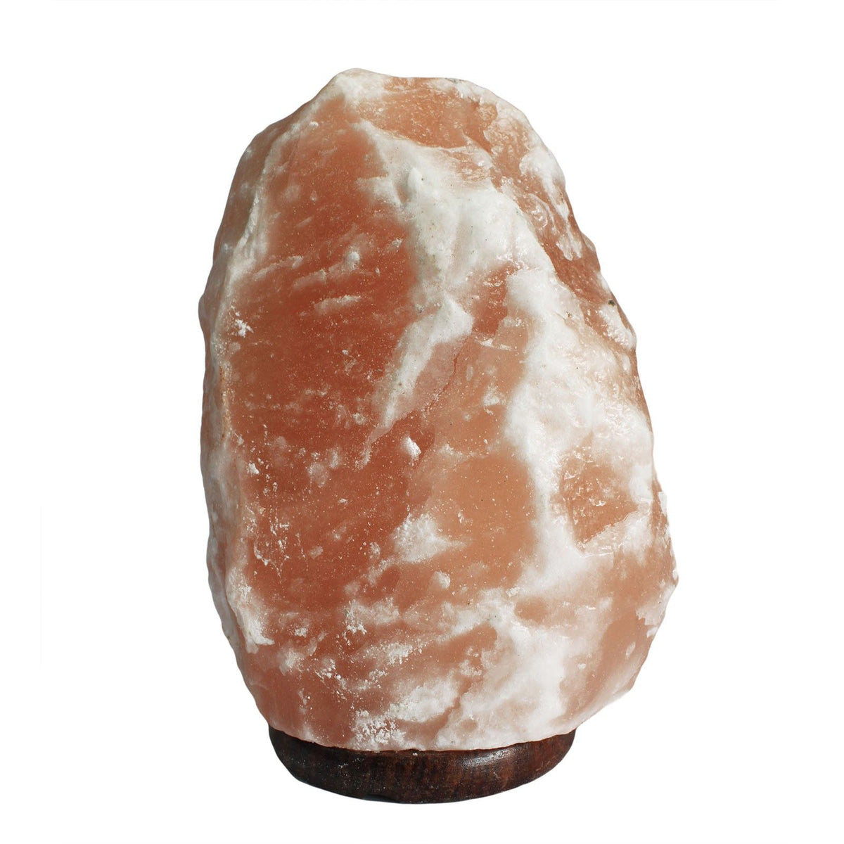 Quality Natural Salt Lamp, & Base apx 8-10kg, rough pink and white salt on a dark round base