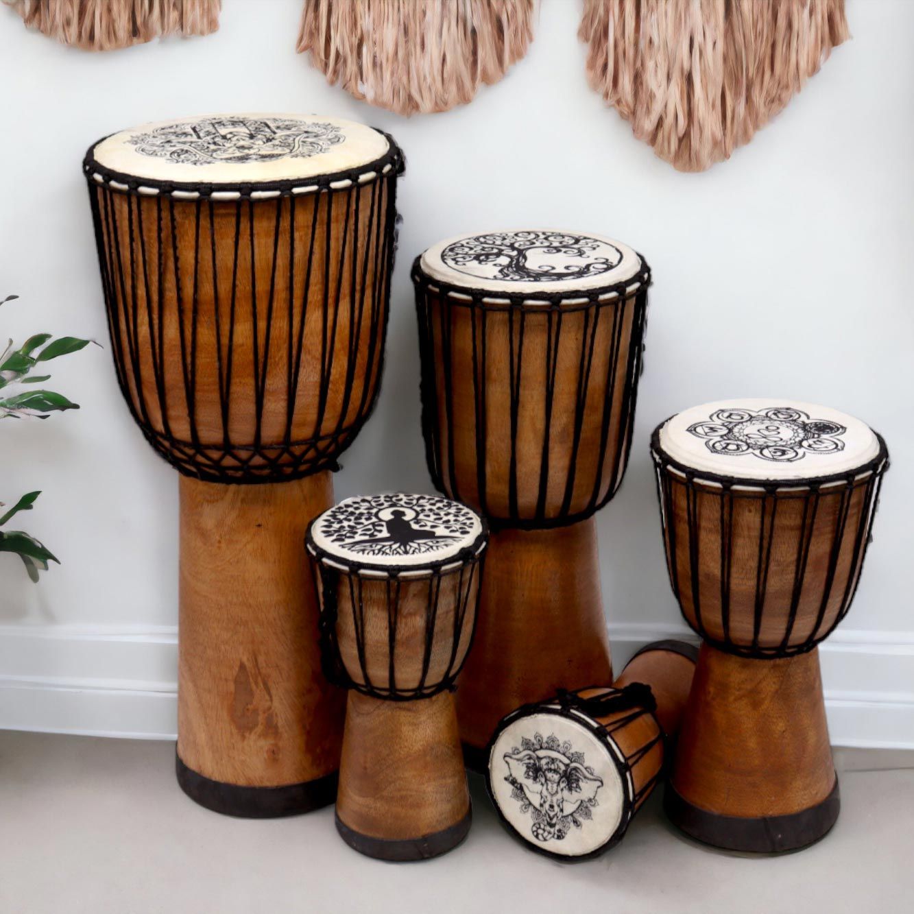 Mandala Wide Top Djembe Drum - 15cm