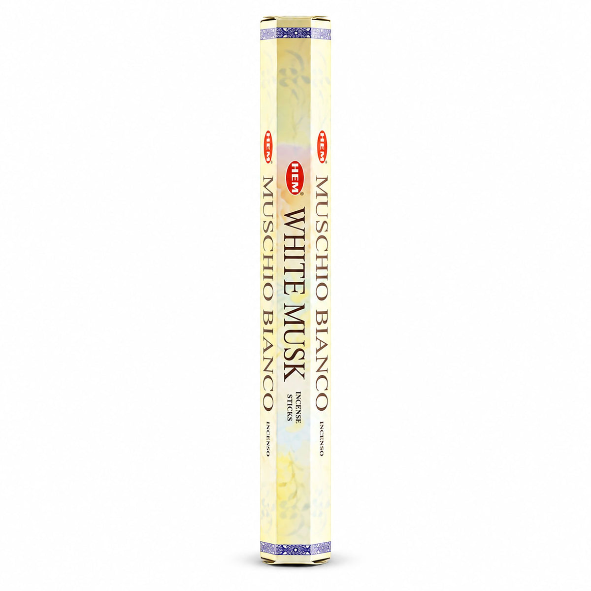 HEM White Musk incense pack standing upright