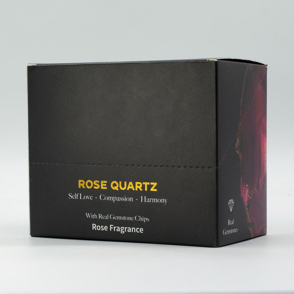 MeltEaze Wax Melts 50g, Golden Glow, Fresh Citrus, black Rose Quartz box shown at an angle