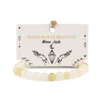 Petite Moon Jade bracelet with illustrated presentation card