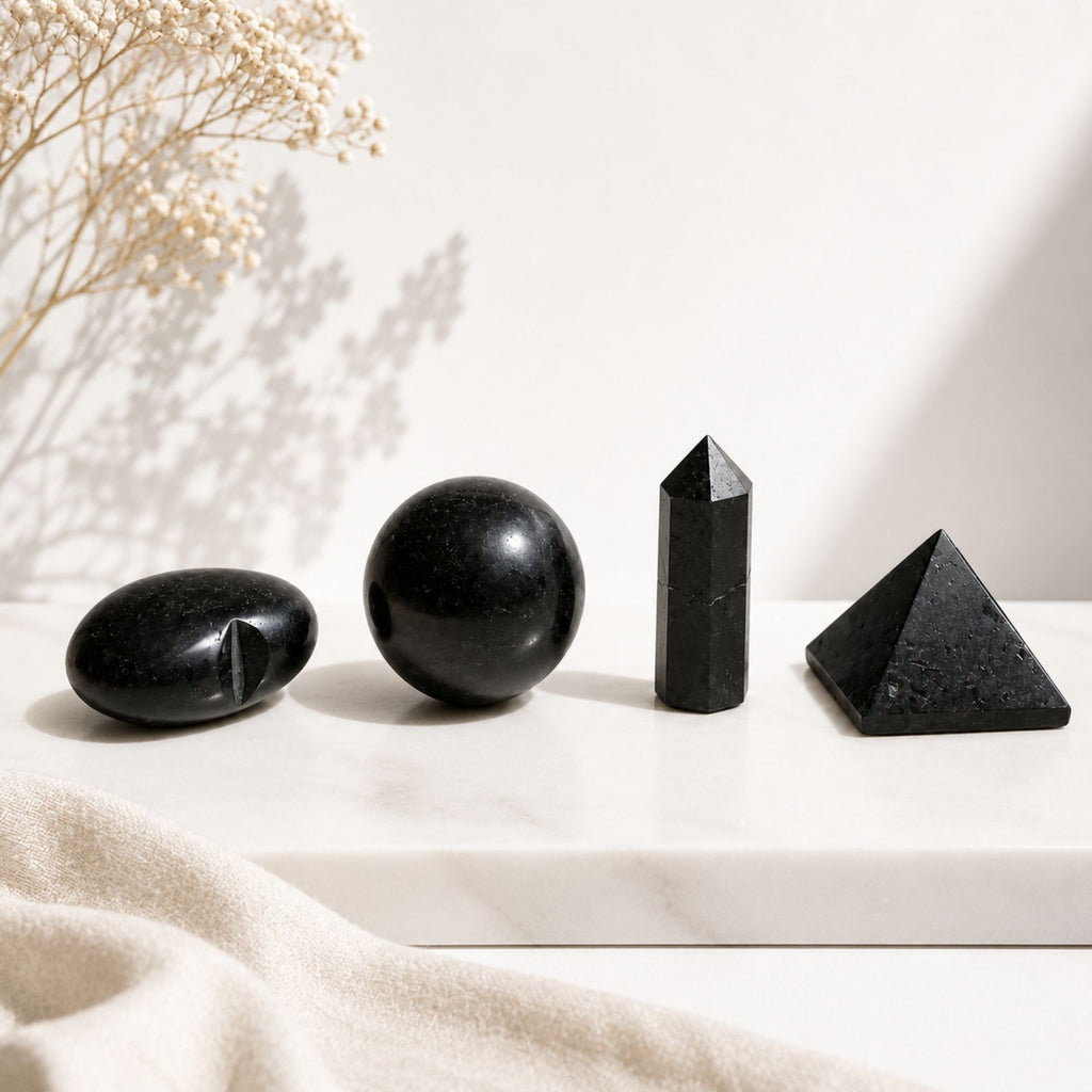Four Gemstone Shapes - Black Tourmaline
