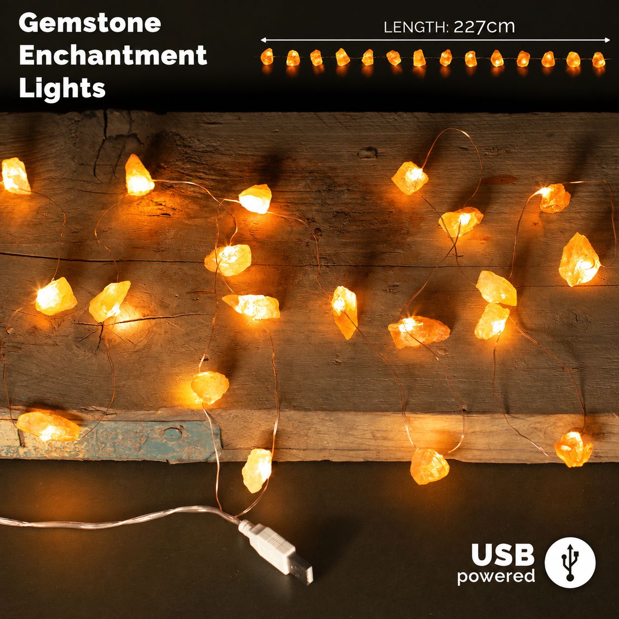 Gemstone Enchantment Lights - Orange Jade