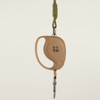 PAW Elephant Strap brown retractable lead with olive green wrist strap