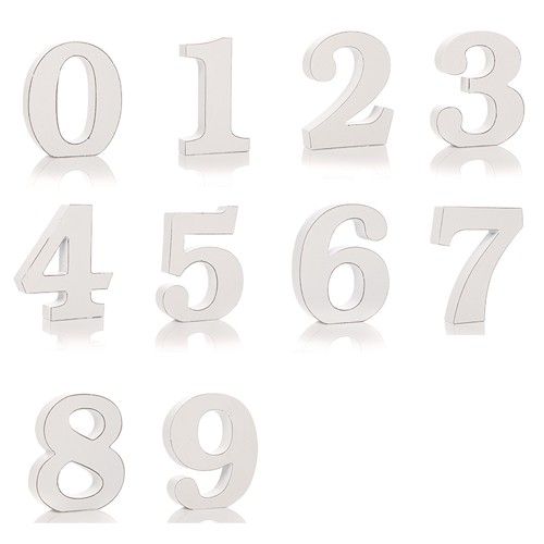 Shabby Chic Numbers, 1 Though 0 (10), pale numerals 0 to 9 arranged in rows on a white background