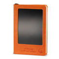 Orange intention notebook with a black LCD screen on the front