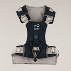 Front view showing the harness straps and clips
