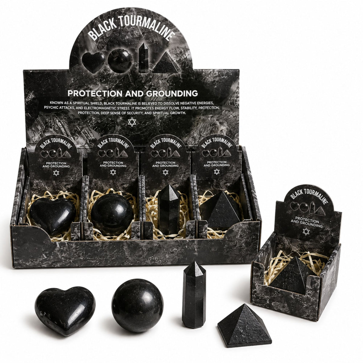 Four Gemstone Shapes - Black Tourmaline