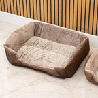 Close view of the raised sides and plush bed surface