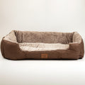 Front view of the teddy-brown pet bed